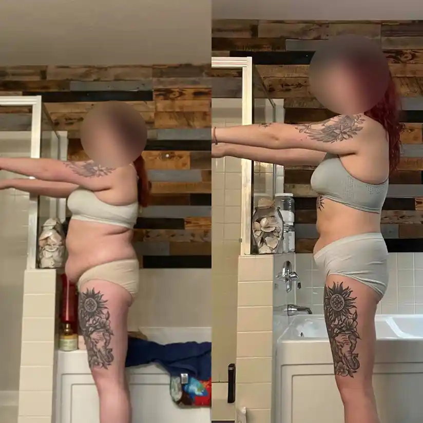 coach indya's client who lost belly fat